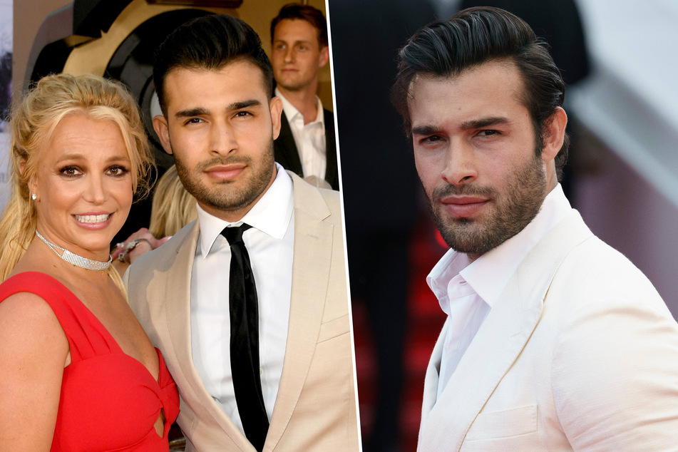 Sam Asghari is reportedly not allowed to speak about his ex, Britney Spears (l.), during his time on The Traitors.