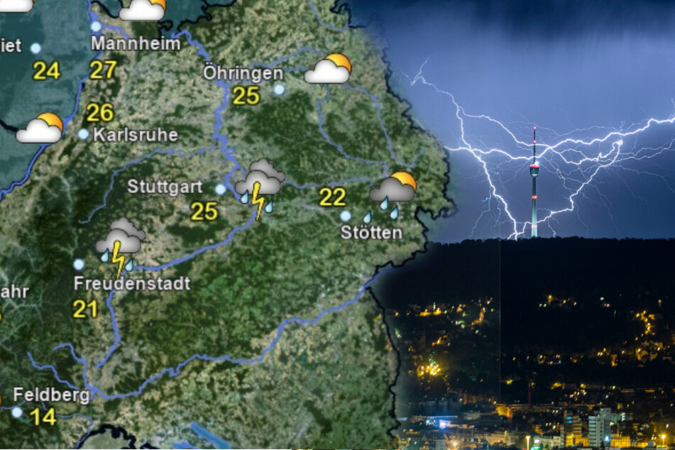 So wird das Wetter am Dienstag im Ländle. (Fotomontage)
