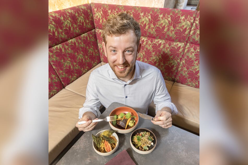 Clemens Eisold (37) mit dem Hauptgang "Dreierlei Tapas".