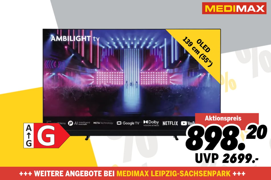 55-Zoll Philips-Fernseher 55OLED909/12 für 898,20 statt 2.699 Euro.