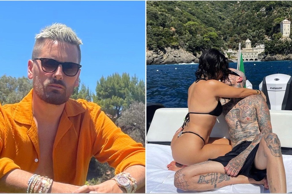 Scott Disick (l) recently landed in hot water for allegedly mocking Kourtney Kardahsian's romance with Travis Barker (r.).