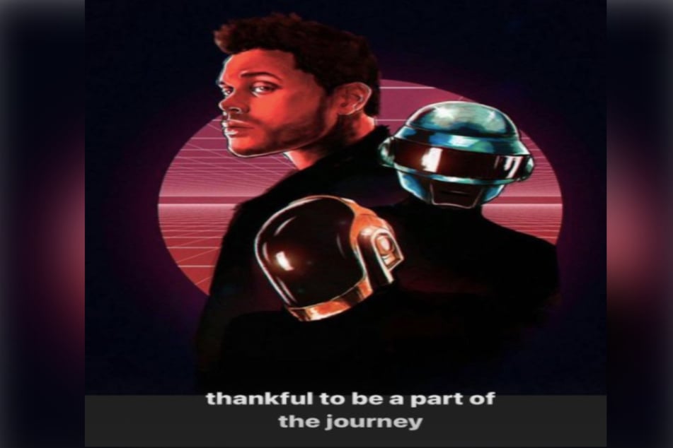 The Weeknd shared an image in tribute of Daft Punk on his Instagram story saying that he was "thankful to be part of the journey."