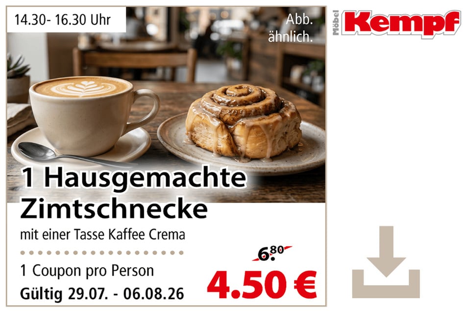 Hier klicken und Coupon herunterladen.
