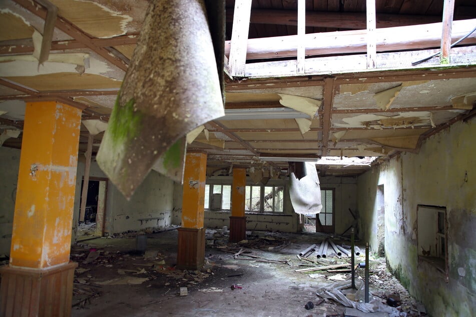 Blick in die abzureißende Haidemühle im Kirnitzschtal.