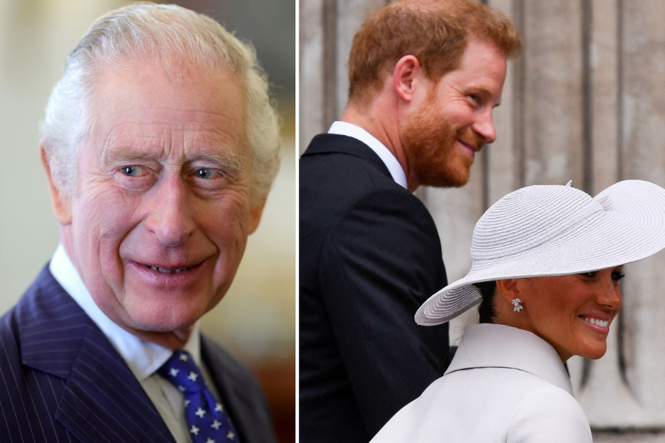 Trotz des angespannten Verhältnisses: König Charles (74, l.) will Prinz Harry (38) und Herzogin Meghan (41) offenbar bei seiner Krönung dabeihaben.