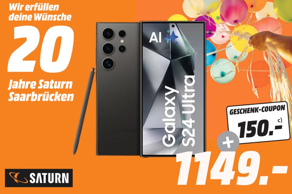 Samsung Galaxy S24 Ultra 5G für 1.149 Euro PLUS 150-Euro-Coupon.