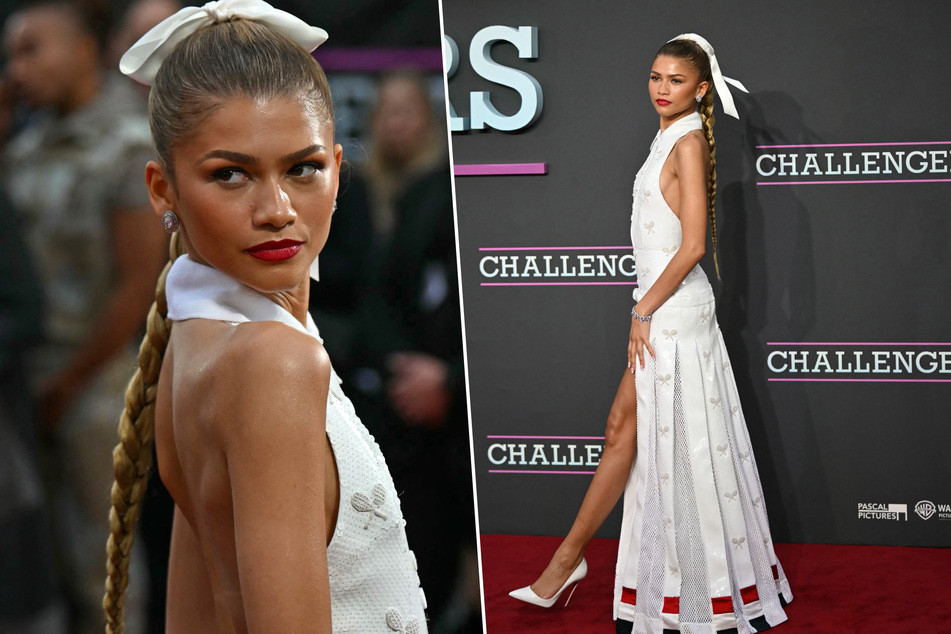 Zendaya wore a custom Thom Browe gown to the London premiere of Challengers on Wednesday.