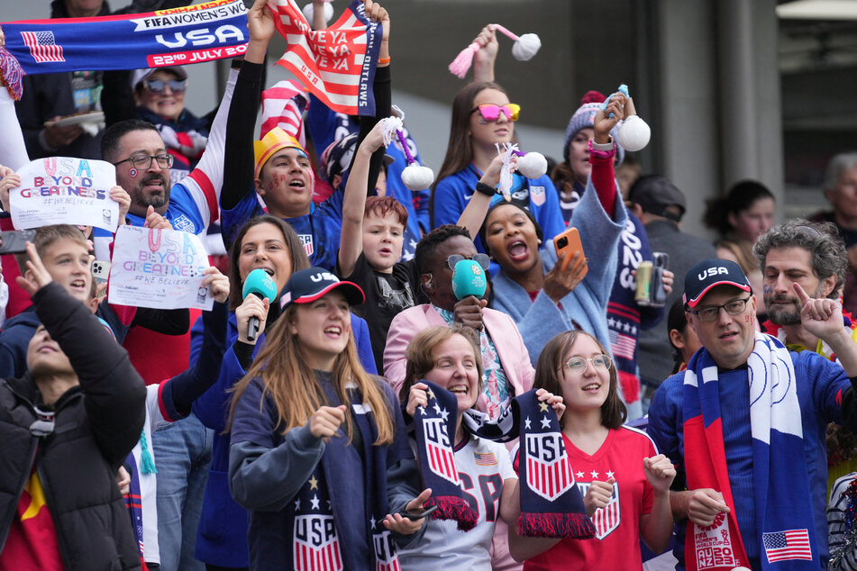 USA fans cheer before a group stage match against Vietnam in the 2023 FIFA Women's World Cup.