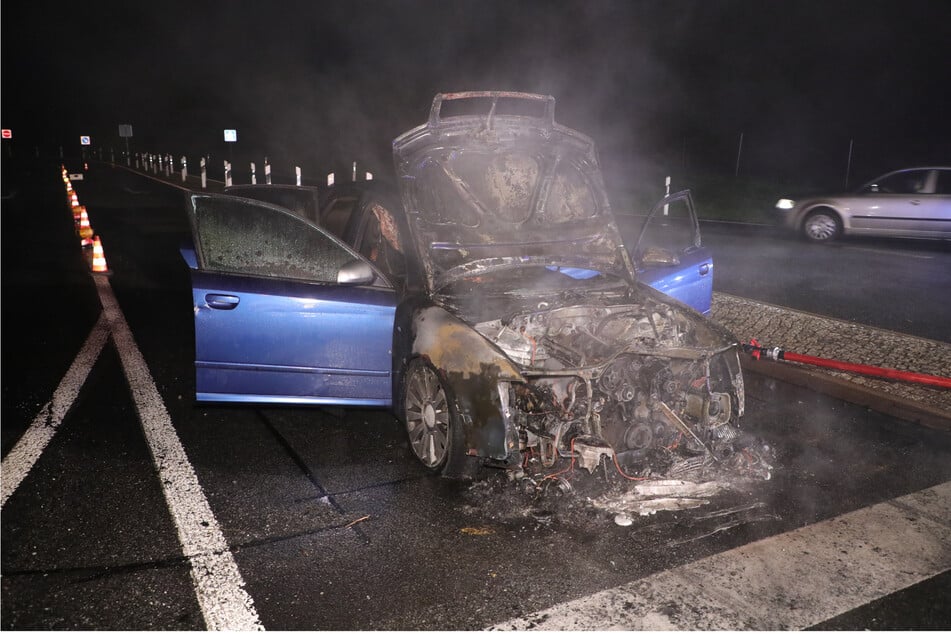 Vom Audi blieb nicht mehr viel übrig.