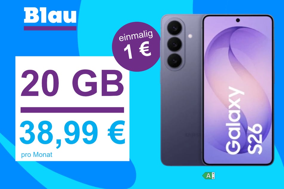 Bei Blau gibt's das neue Samsung Galaxy S26 zum Marktstart für nur 1 Euro Zuzahlung.
