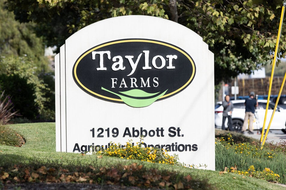 A Taylor Farms sign is displayed at one of their facilities in Salinas, California, on July 17, 2026.