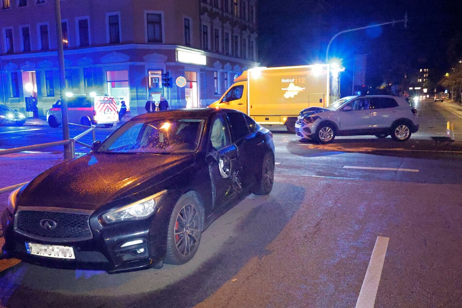 Auf der Kreuzung Hainstraße/Palmstraße krachten am Mittwochabend zwei Autos zusammen.