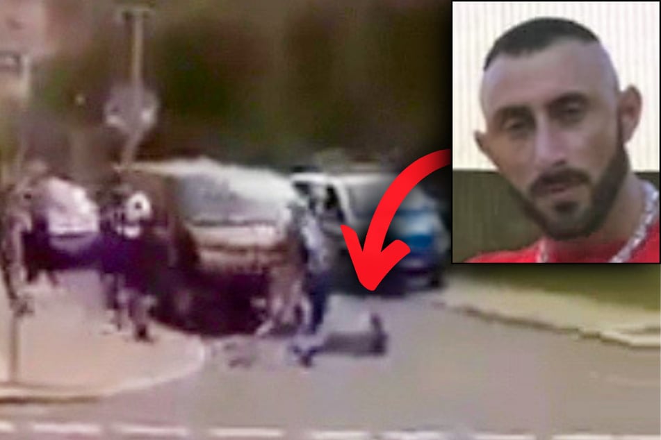 Die Sekunden nach den Schüssen im Augenzeugenvideo: Auf der Straße liegt der sterbende UT-Rocker Veysel A. (†27, kl. F.).