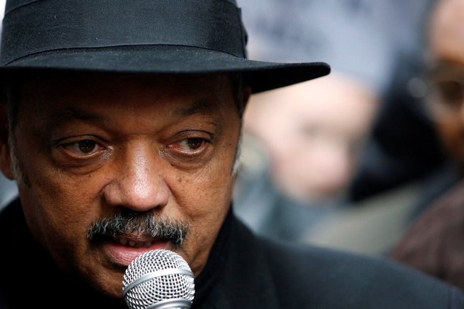 Reverend Jesse Jackson speaks at a rally calling for an end to predatory lending practices and home foreclosures held outside the New York Stock Exchange on December 10, 2007.