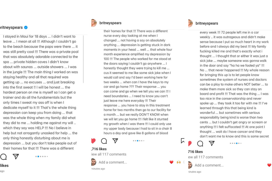 In ihrem inzwischen gelöschten Beitrag auf Instagram teilt Britney Spears gegen ihre Eltern aus.