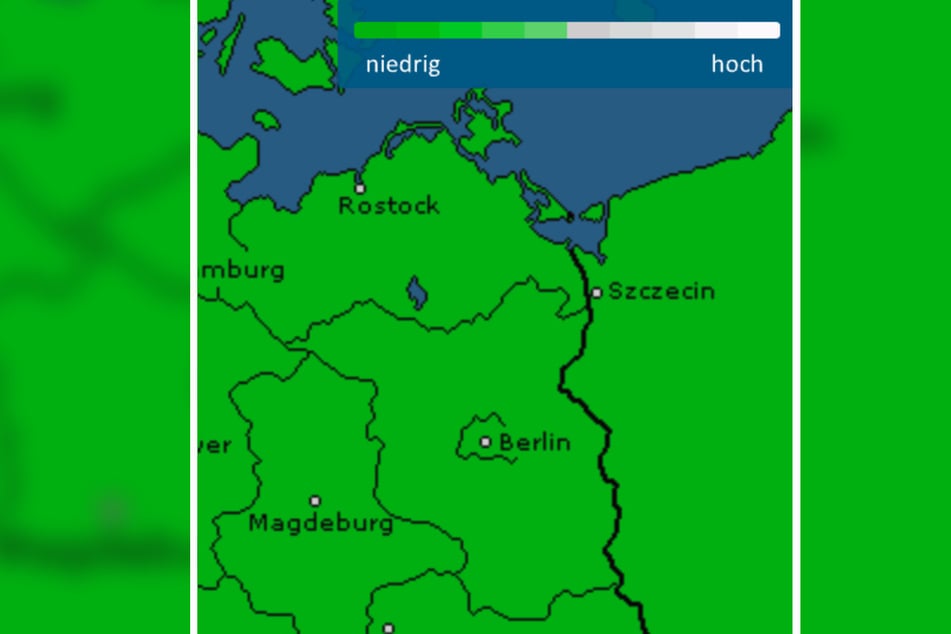 Das Schneefallrisiko in Berlin und Brandenburg ist niedrig.