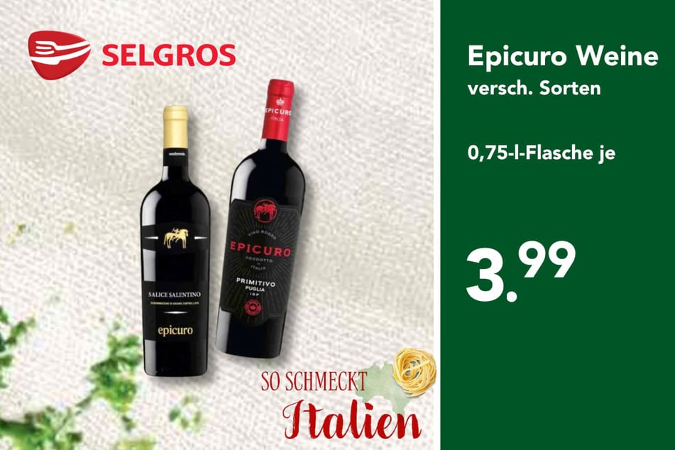 Epicuro Weine für nur 3,99 Euro.