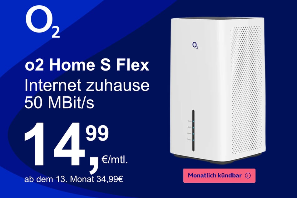 Der o2 Homespot S Flex mit 50 MBit/s für nur 14,99 Euro pro Monat.