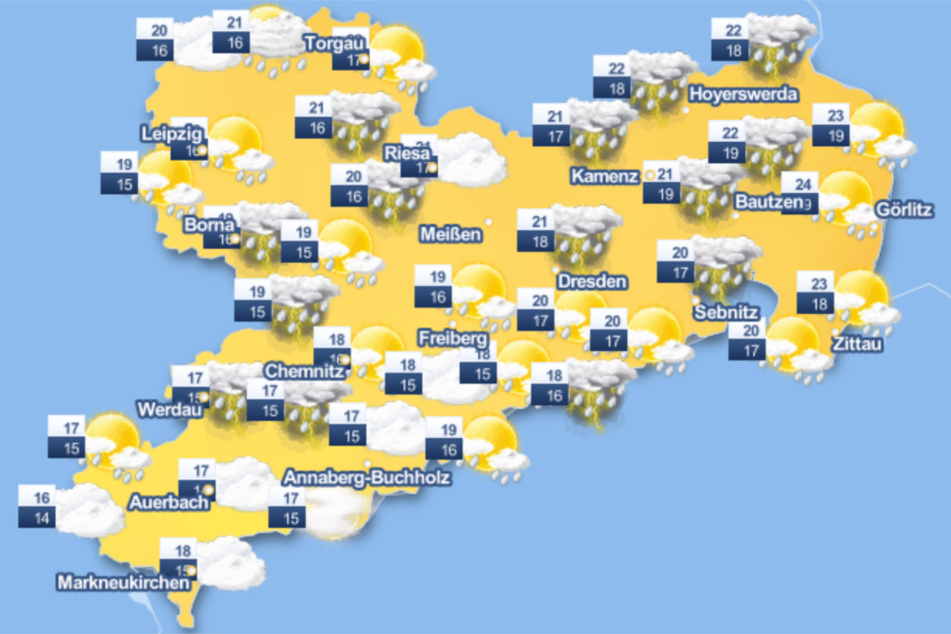 Schauer und Gewitter sorgen für die erhoffe Abkühlung.