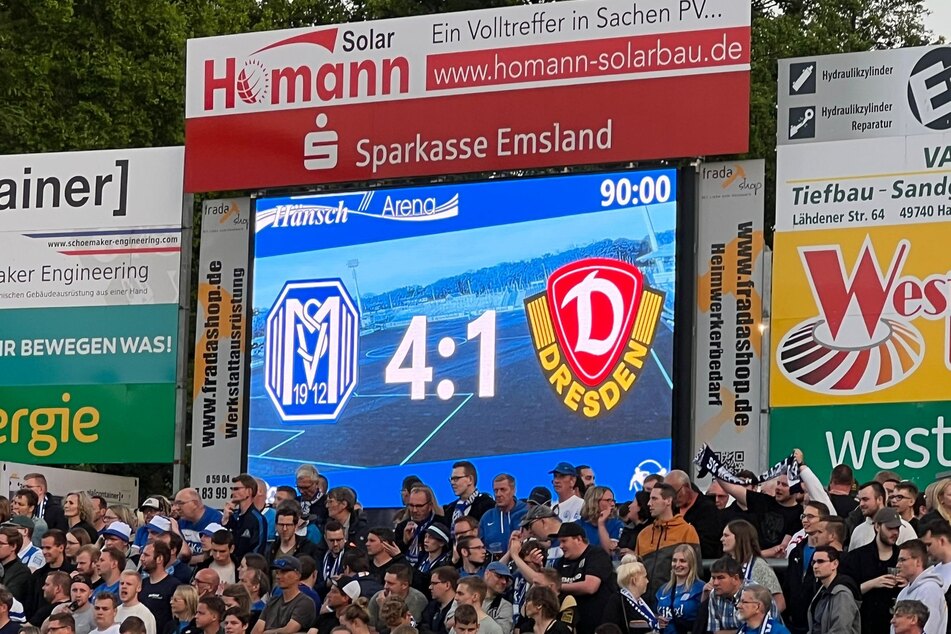 Dieser Endstand tut dem gesamten Dynamoland weh: Die SGD unterliegt am vorletzten Spieltag mit 1:4 beim bereits feststehenden Absteiger SV Meppen.