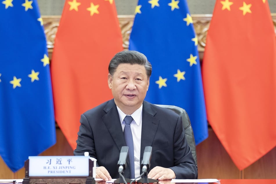Der chinesische Präsident Xi Jinping (67) bei einer einer Videokonferenz mit Bundeskanzlerin Merkel, EU-Kommissionspräsidentin von der Leyen und EU-Ratspräsidenten Michel im September.