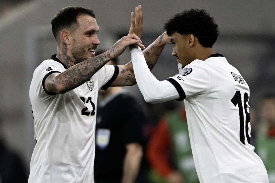 Beim 4:0 gegen Luxemburg löste Nathaniel Brown (r.) Leipzigs David Raum auf der Linksverteidiger-Position ab und gab sein Debüt in der A-Nationalmannschaft.