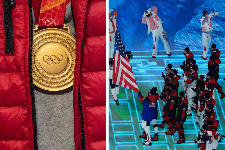 Erin Jackson's historic medal at the Beijing Winter Olympics shined upon her return home to the US (l.). It was one of eight golds for Team USA in Beijing (r.).