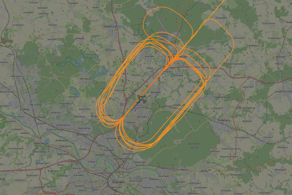 Die Flugbahn reichte von Klotzsche bis Ottendorf-Okrilla.