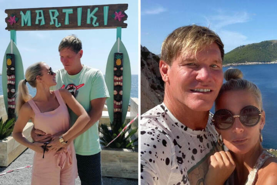Schnappschüsse aus glücklicheren Tagen: Steff und Peggy vor ihrer Martiki Beach Bar in Cala Rajada.