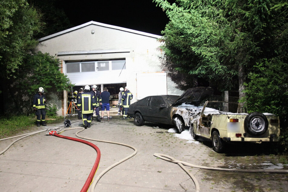 Durch den Brand wurden auch zwei Autos zerstört.