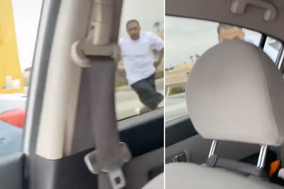 Frau steht mit Auto an Ampel: Plötzlich will ein fremder Mann in ihren Wagen steigen!