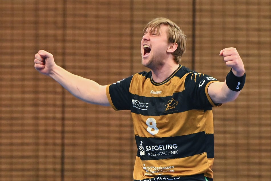 Viktor Petersen Norberg (26) jubelte gegen die Eulen Ludwigshafen - nachdem er für die Vorentscheidung sorgte.