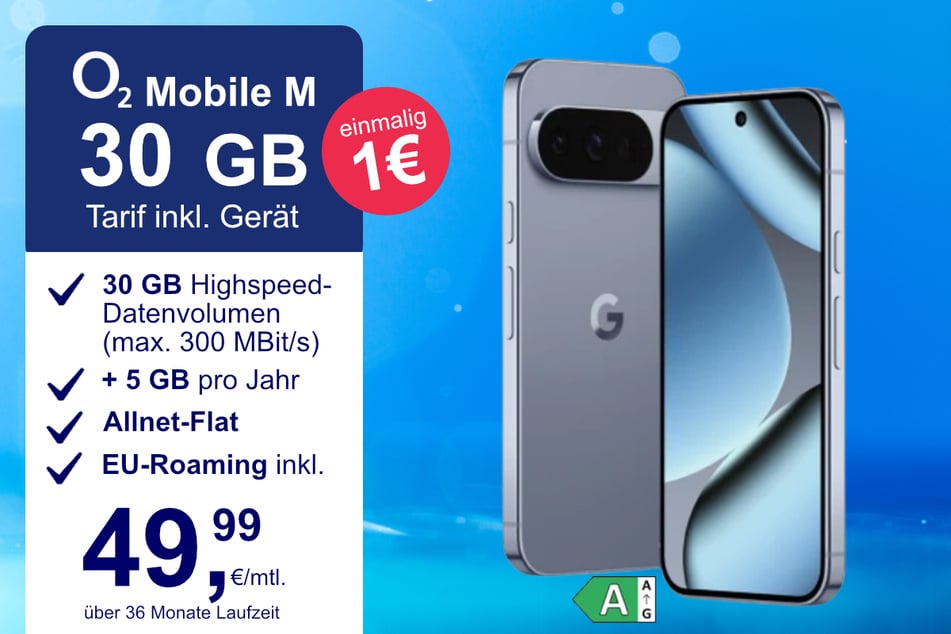 Das neue Google Pixel 10 Pro (128 GB) gibt's zum Verkaufsstart bei o2 für einmalig nur 1 Euro im Vertrag.