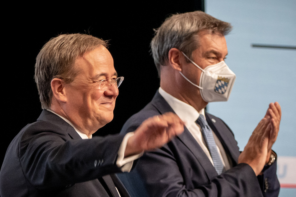Kanzlerkandidat Laschet (60, l.) und CSU-Vorsitzender Markus Söder (54) sind auf Wahlkampf geeicht.