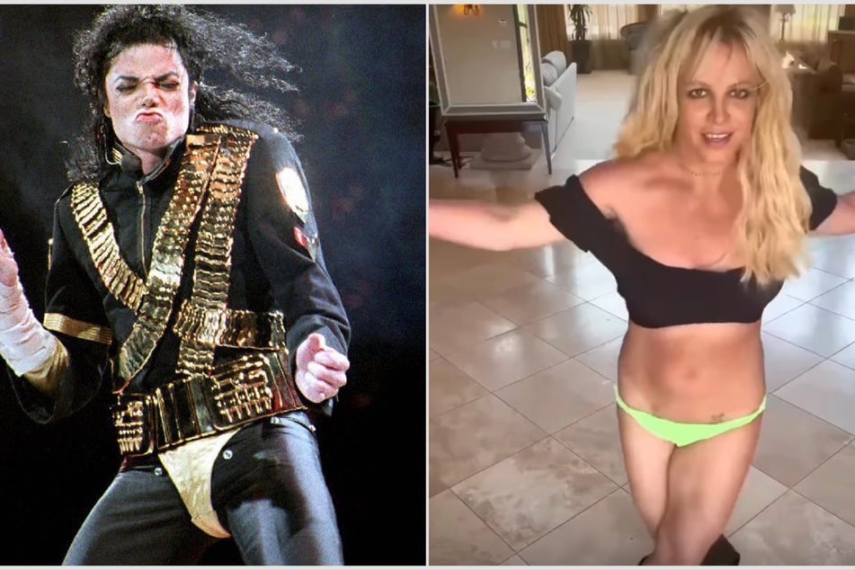 Britney Spears (r) brought back her viral Instagram dances with a tribute to Michael Jackson.