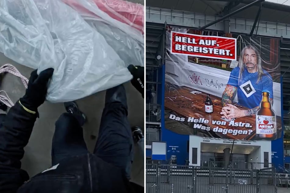 Auf Instagram veröffentlichte St.-Pauli-Sponsor Astra ein Video von der vermeintlich feindlichen Übernahme des HSV-Stadions.