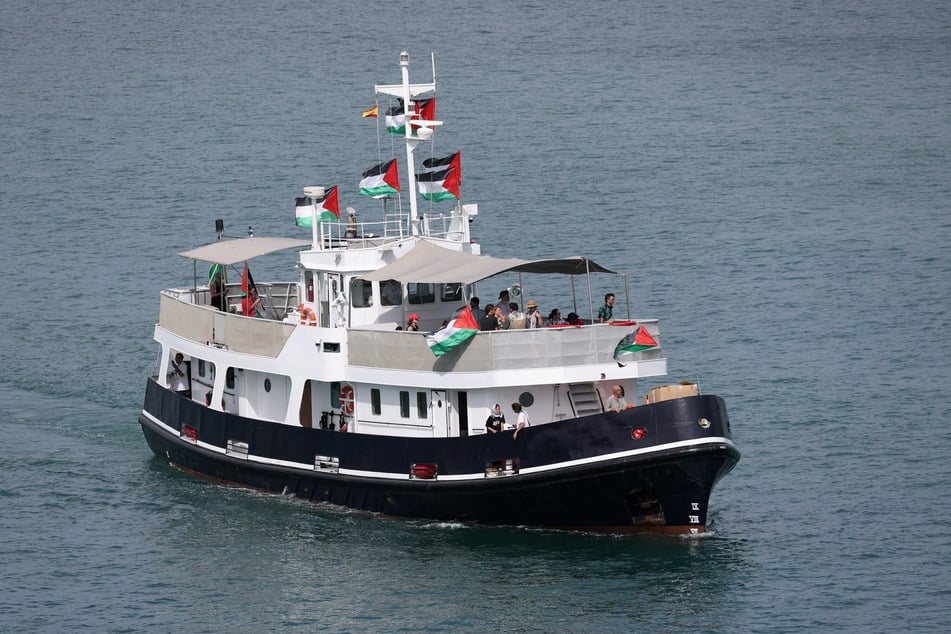A Freedom Flotilla boat leaves the port of Barcelona, Spain, on August 31, 2025, aiming to break the Israeli blockade of the Gaza Strip.