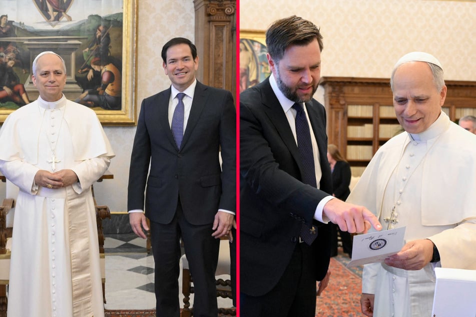 Pope Leo XIV received Vice President JD Vance and Secretary of State Marco Rubio one day after holding his inaugural mass.