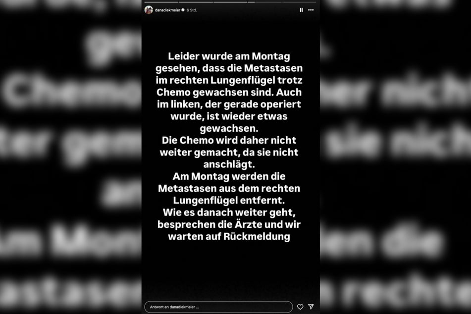 Diese Instagram-Story veröffentlichte Dana Diekmeier (40).