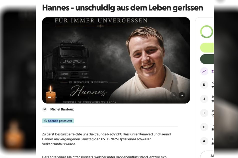 Die Freiwilige Feuerwehr sammelt Spenden für die Angehörigen ihres Kameraden Hannes T. (†32).