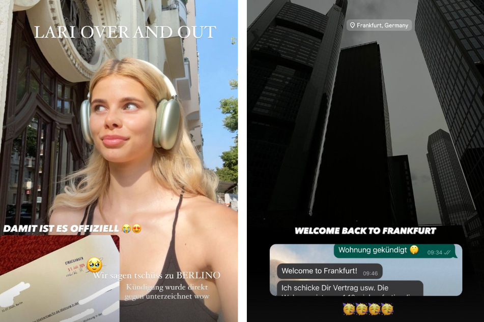 Aus den Instagram-Storys der 24-Jährigen geht klar hervor, dass sie nach Frankfurt am Main umziehen wird.