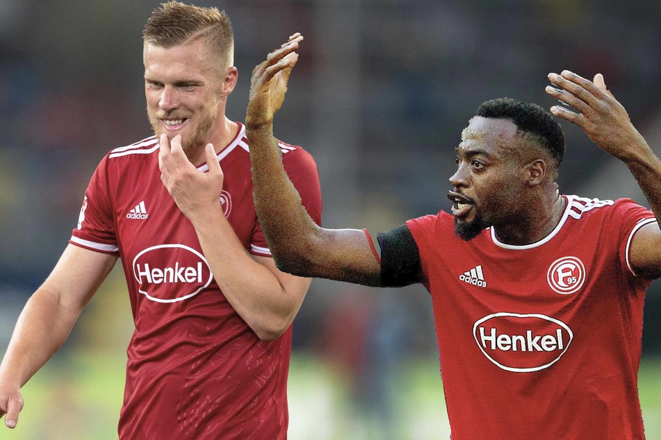 Rouwen Hennings (34, l.) und Khaled Narey (27) haben beide schon für den HSV gespielt. Nun tragen sie das Trikot von Fortuna Düsseldorf.