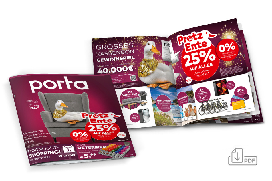 Stöbert jetzt durch die Angebote im neuen porta Prospekt!