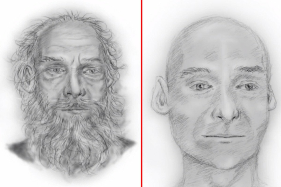 Mit diesen Zeichnungen hat die Polizei bisher um Hinweise zur Identität "Ötzis" gebeten. Nun haben die Ermittler Fotos des Toten veröffentlicht, um hoffentlich neues Erkenntnisse zu gewinnen.