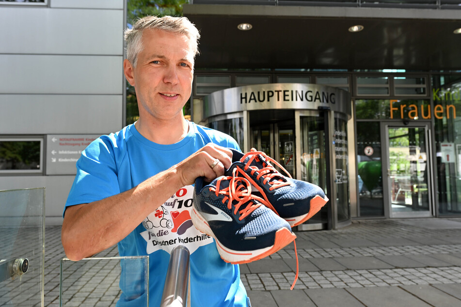 "Von 0 auf 100 für die Kinderhilfe": Hobbysportler Matthias Breitkopf (46) will 100 Kilometer für die Kinder-Intensivstation im Uniklinikum sammeln.