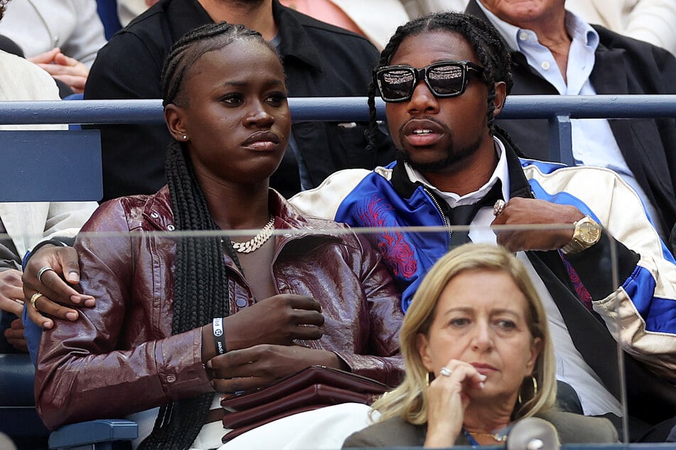 Die US-Sprintstars Noah Lyles (r.) und Junelle Bromfield sind seit mehreren Jahren zusammen und waren seit Oktober 2024 verlobt.
