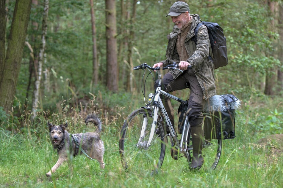 Sein Beobachtungsgebiet findet Axel Gebauer direkt vor seiner Haustür. Nicht selten begleitet ihn Hund Akki bei seinen Streifzügen.