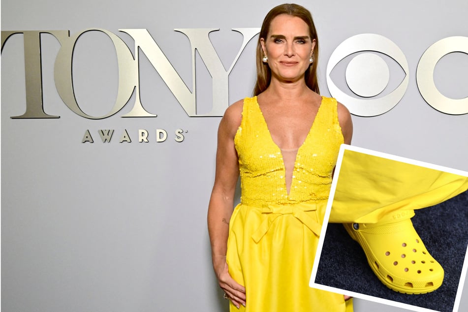 Brooke Shields überrascht in knallgelben Crocs auf dem roten Teppich