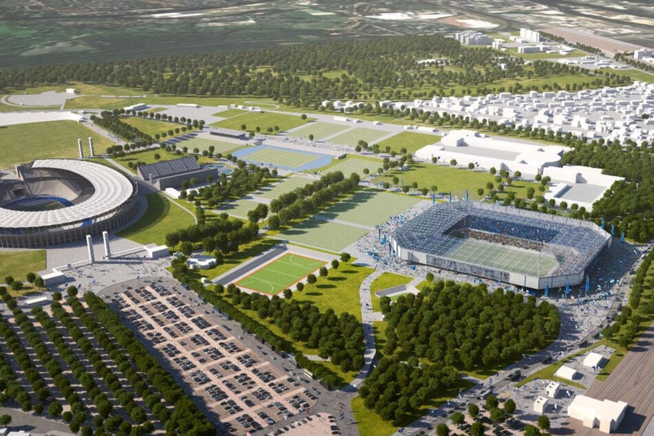Direkt neben dem Olympiastadion soll das neue Hertha-Stadion entstehen.