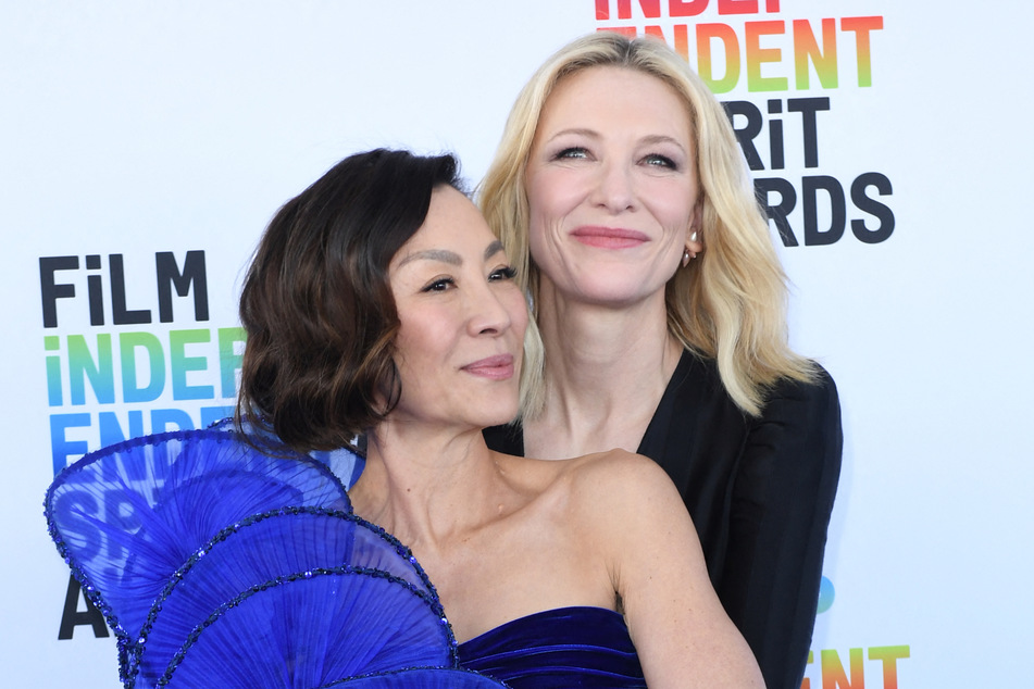 Cate Blanchett (r) was referenced in the Vogue article shared on Instagram by Michelle Yeoh.
